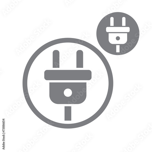 Electric cable plug input vector simple single color icon isolat