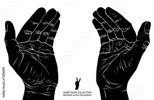 Protecting empty hands with place for some small object, detaile