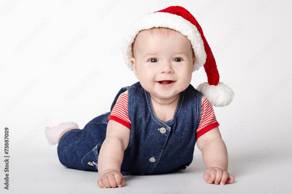 little cute santa portrait on white little cute santa portrait on white