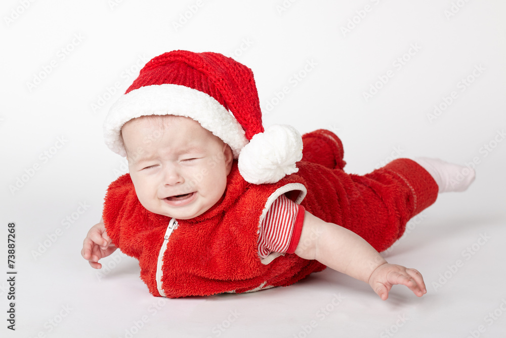 little crying santa on white little crying santa on white