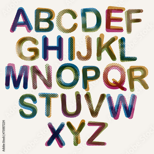 Halftone dots font.
