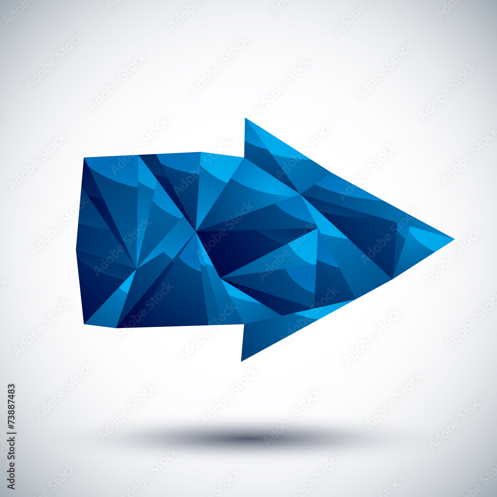 Blue arrow geometric icon made in 3d modern style, best for use Blue arrow geometric icon made in 3d modern style, best for use