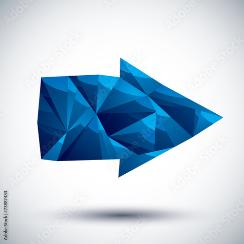 Blue arrow geometric icon m...