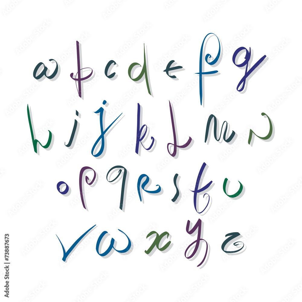 Script font vector, vector alphabet letters. Script font vector, vector alphabet letters.