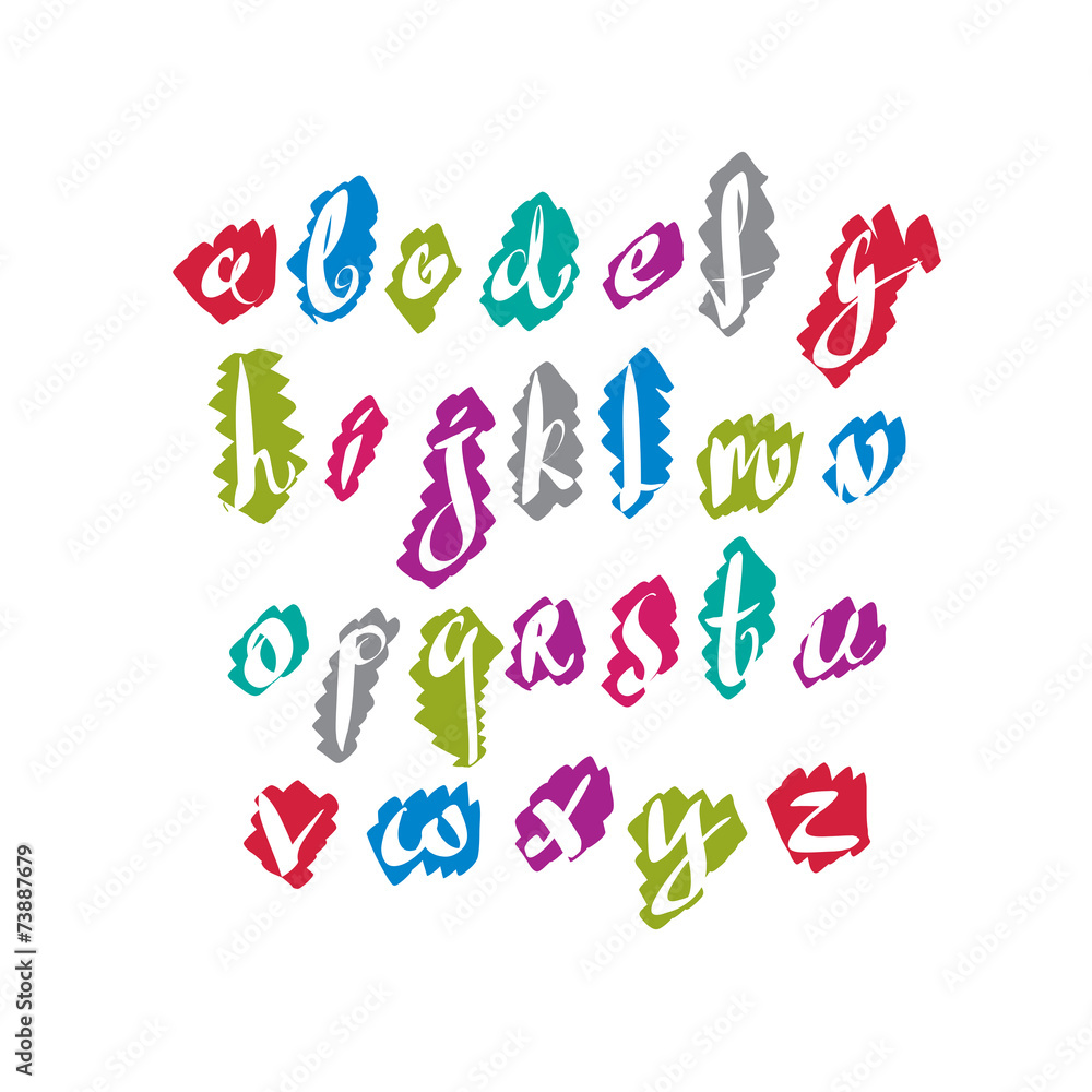 Script font vector, vector alphabet letters.