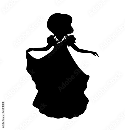 Vintage woman silhouette.  Retro image of aristocratic woman