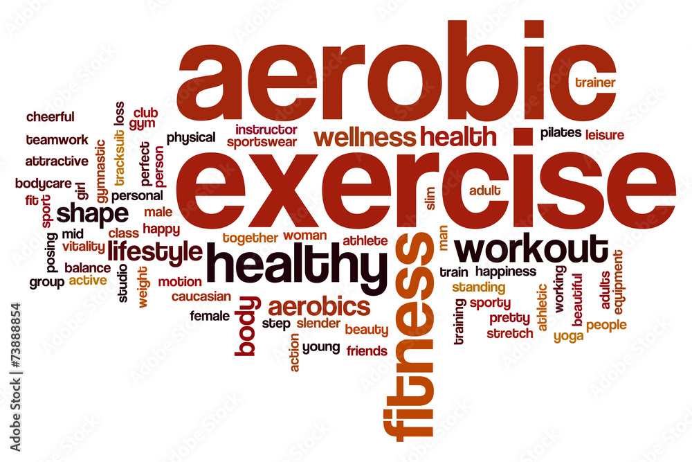Aerobic exercise word cloud Stock Illustration