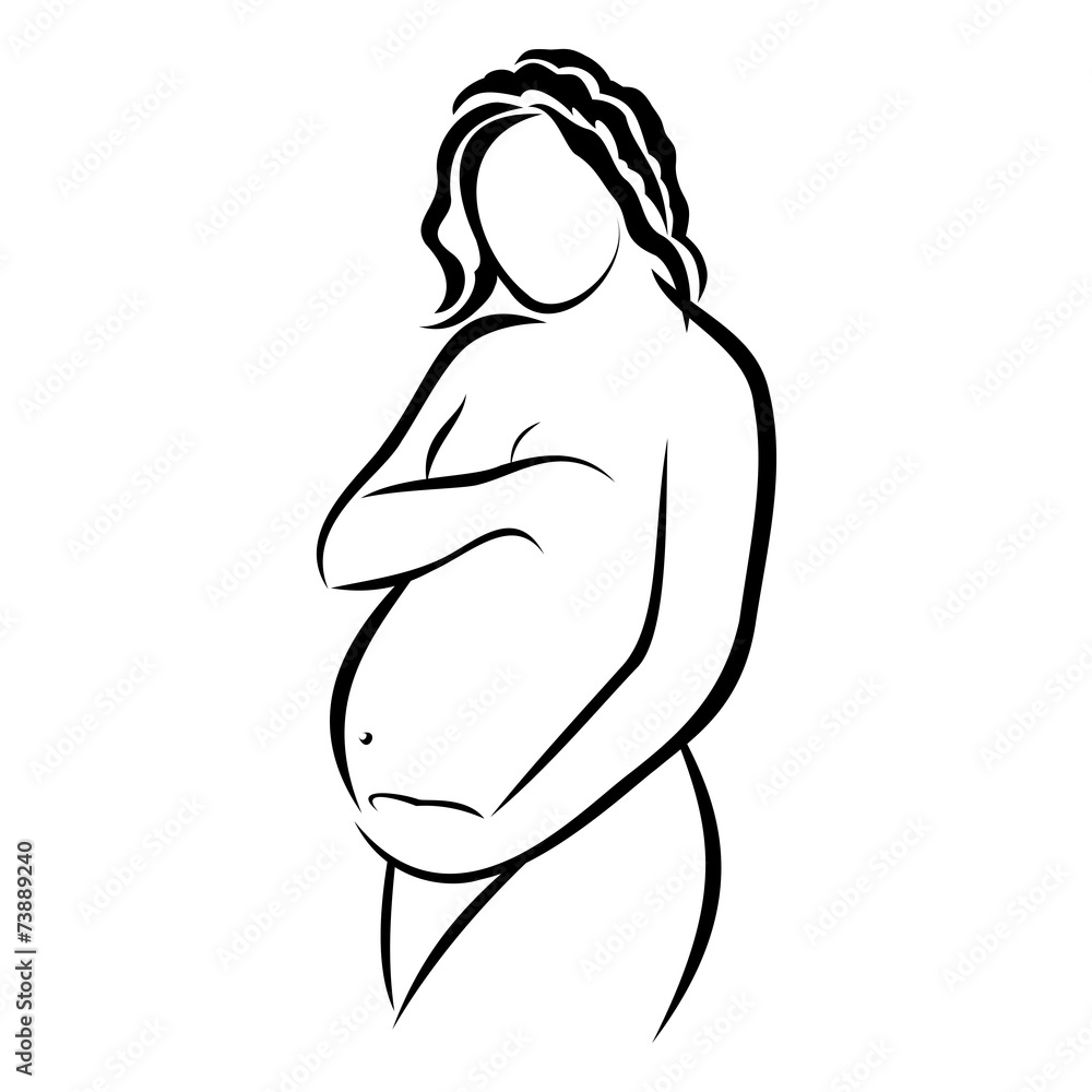 Pregnant Mother Drawing Flower Hearts Decoration Cartoon Design-vector  Flower-free Vector Free Download