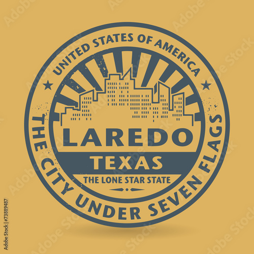 Grunge rubber stamp with name of Laredo, Texas