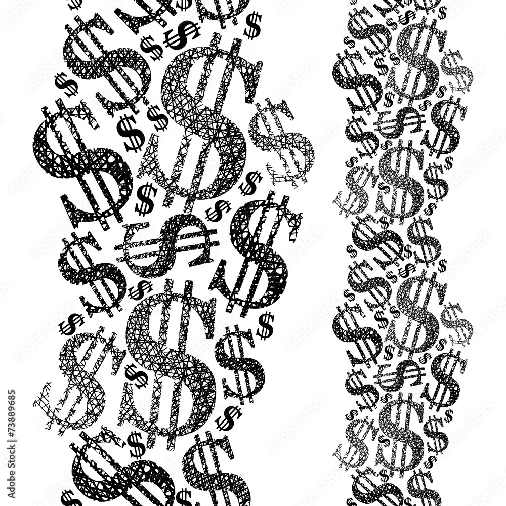 Money theme seamless pattern, vertical composition, Dollar symbo Money theme seamless pattern, vertical composition, Dollar symbo