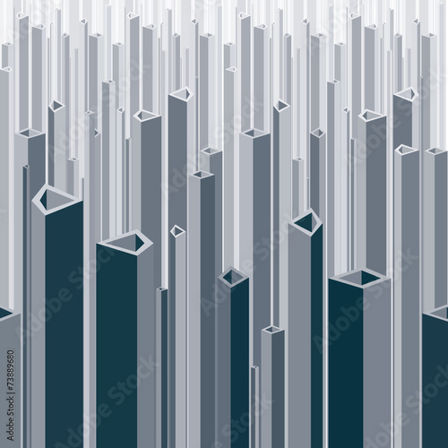 Monochromatic factory vertical armature on white background.