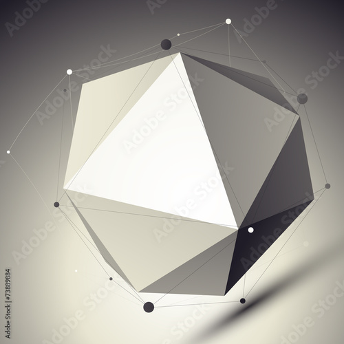 3D mesh cybernetic stylish abstract background, origami facet sp