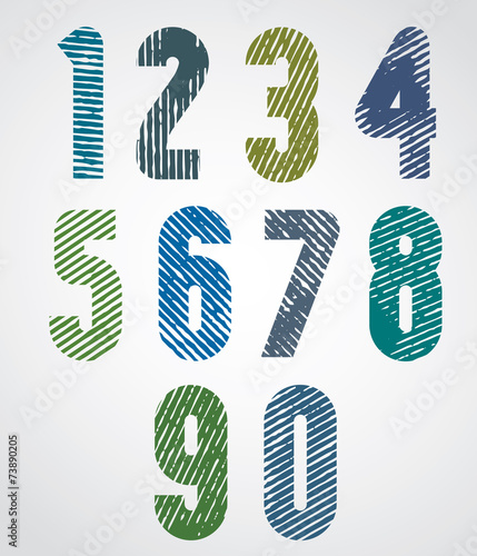 Colored scratched numbers w...