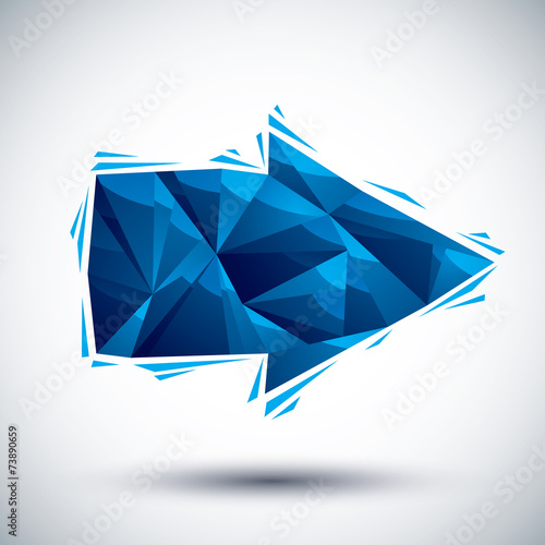 Blue arrow geometric icon m...