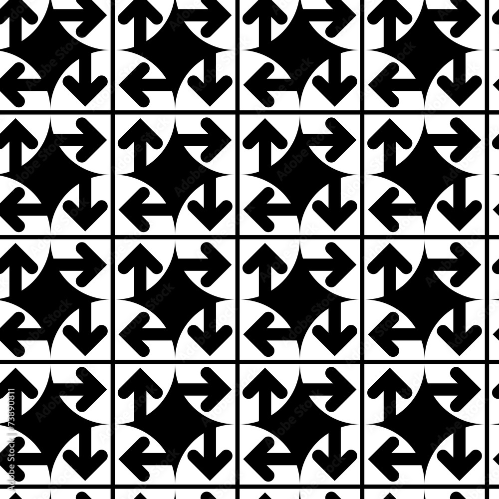 Illusive contemporary squared grid backdrop with circles and arr Illusive contemporary squared grid backdrop with circles and arr