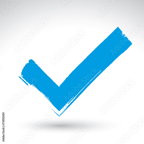 Hand drawn validation icon scanned and vectorized, brush drawing