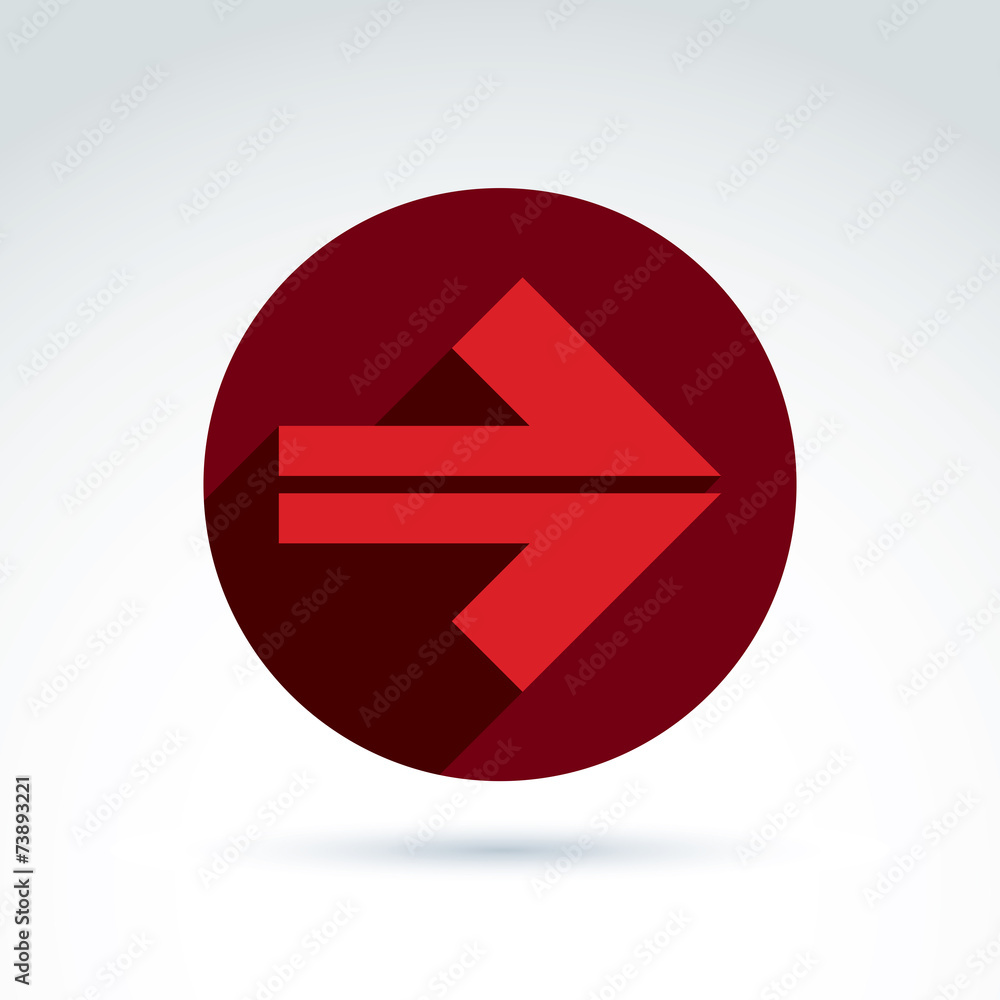 Vector abstract emblem with red arrow – pointer. Double direct Vector abstract emblem with red arrow – pointer. Double direct