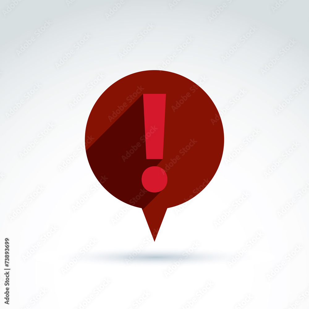 Attention icon, warning notice. Ask and answer theme. Vector red Attention icon, warning notice. Ask and answer theme. Vector red