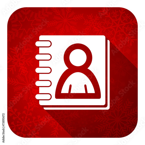 address book flat icon, christmas button