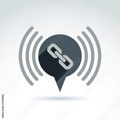 Chain link classic icon, vector conceptual unusual symbol for yo