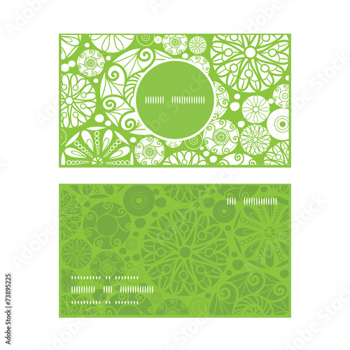 Vector abstract green and white circles vertical round frame