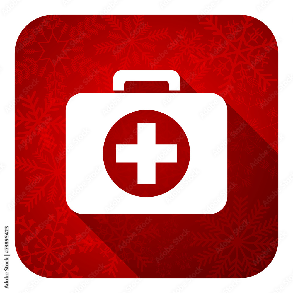 Fototapeta premium first aid flat icon, christmas button,