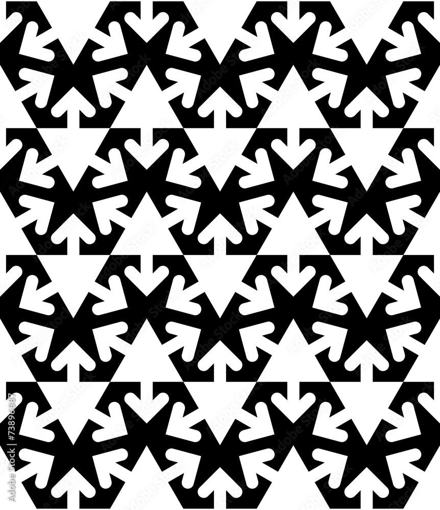 Black and white abstract textured geometric seamless pattern. Ve Black and white abstract textured geometric seamless pattern. Ve