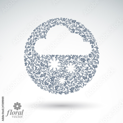 Fotografie Winter snowing cloud with snowflakes – weather forecast simple