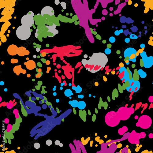 Colorful splattered web design repeat pattern, art ink blob, sme
