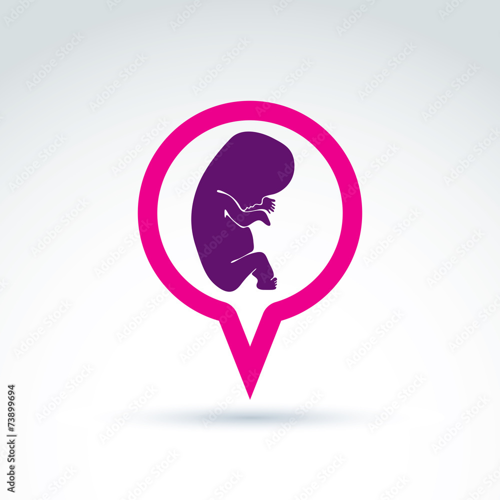 Illustration of a baby embryo. Chat on a pregnancy theme. Pregna