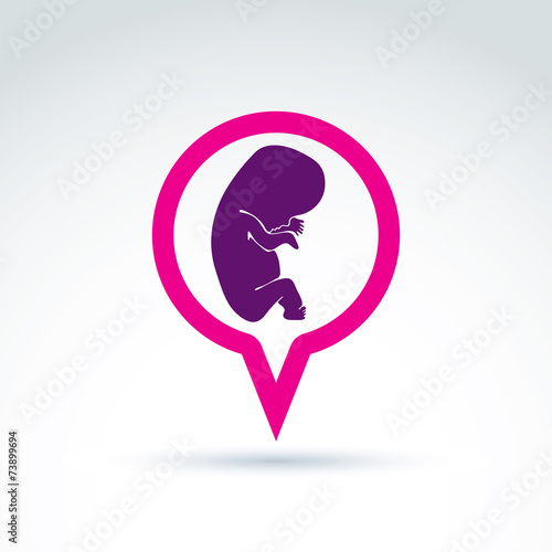 Illustration of a baby embryo. Chat on a pregnancy theme. Pregna © Sylverarts