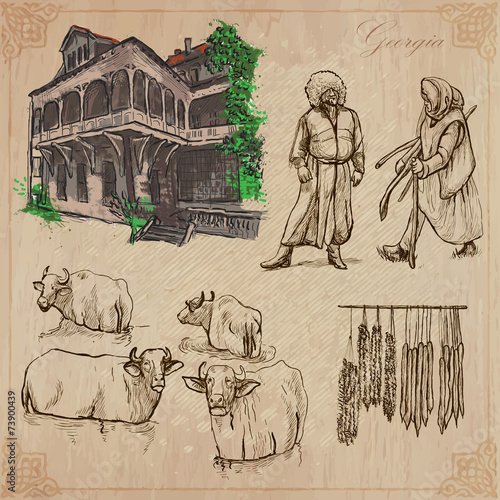 Travel: Georgia - An hand drawn vector pack