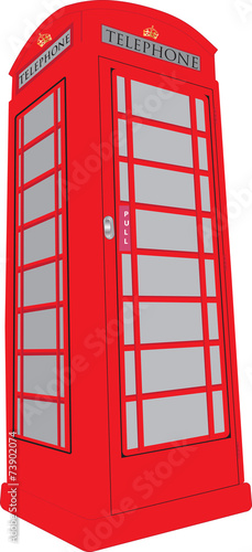 English Telephone Box isolated
