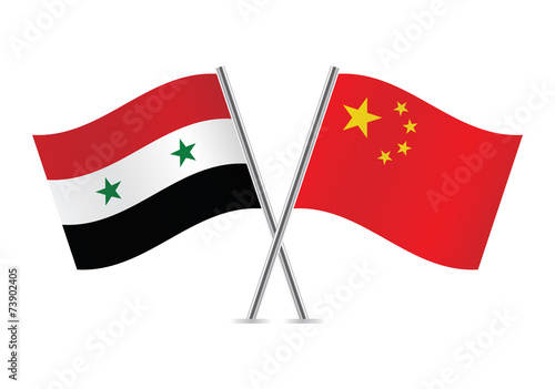 Syrian and Chinese flags. Vector illustration. Free Download Syrian and Chinese flags. Vector illustration. - GFXLoad