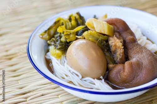 Pork stewed in the sweet gravy, Chinese-Thai cuisine