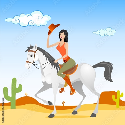 cowgirl and her horse