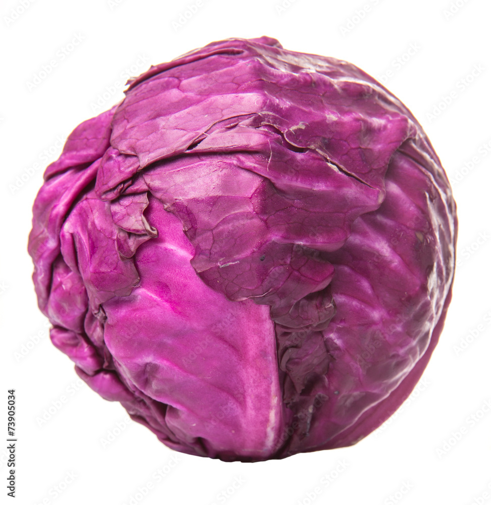 Whole red cabbage over white background Whole red cabbage over white background