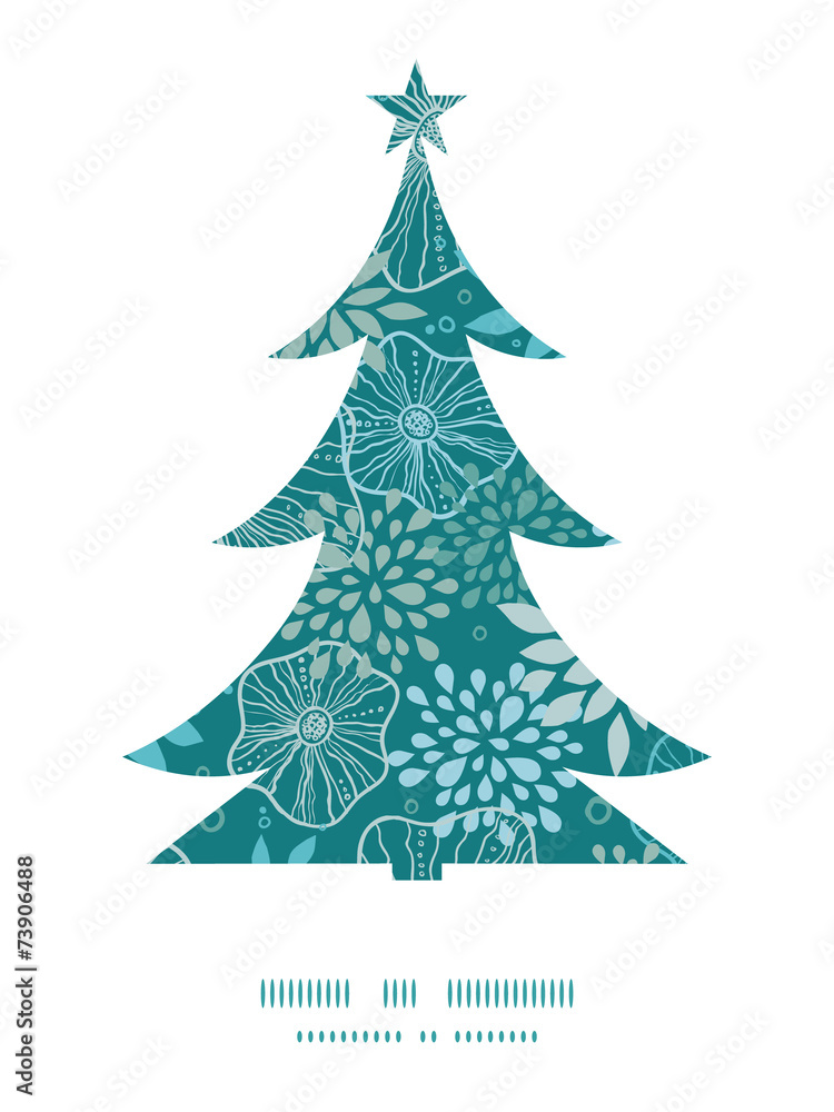 Vector blue and gray plants Christmas tree silhouette pattern Vector blue and gray plants Christmas tree silhouette pattern