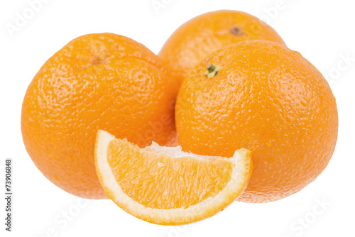 fresh sliced oranges isolated