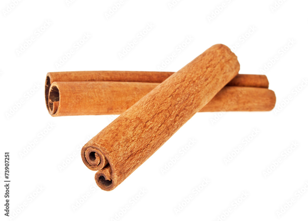 Cinnamon sticks on a white background Cinnamon sticks on a white background