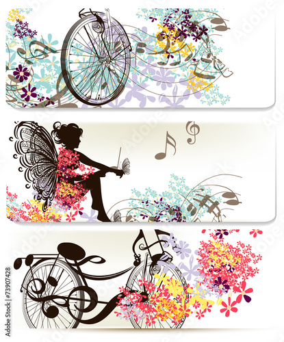Floral backgrounds set