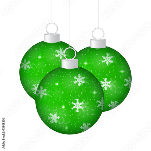Christmas balls on a white background