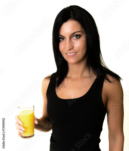 woman drink orange juice