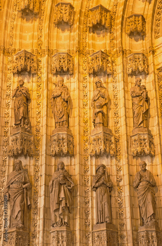 Seville - statues of holys on main west portal of Cathedral © Renáta Sedmáková