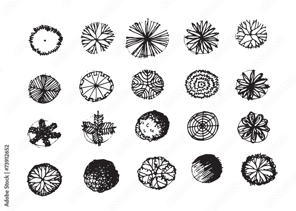 Many Trees Top View Pattern Trees top view for architecture landscape design projects Stock Vector ...