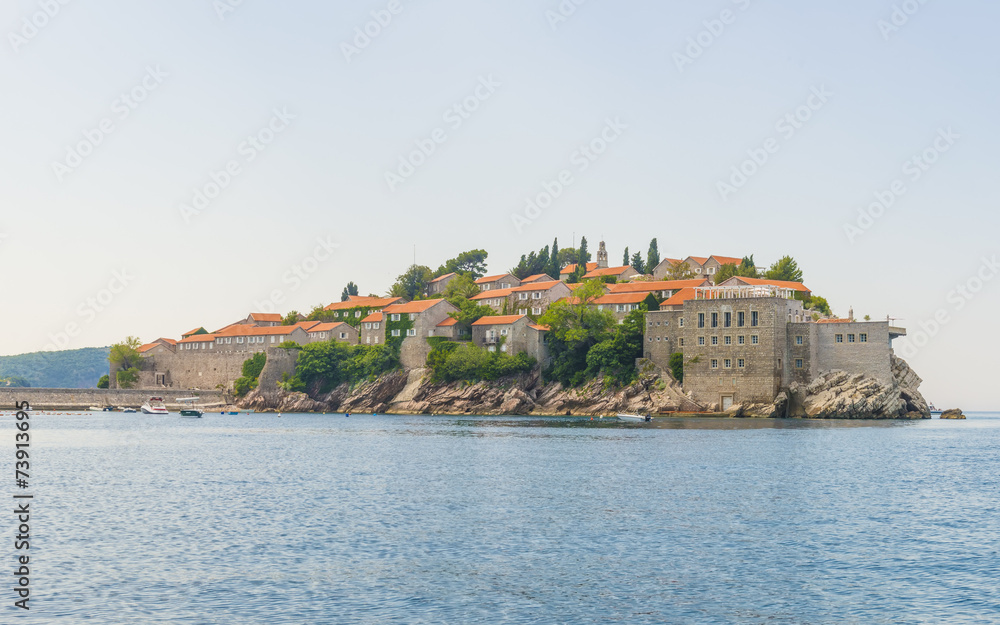 The famous island of Sveti Stefan in Montenegro