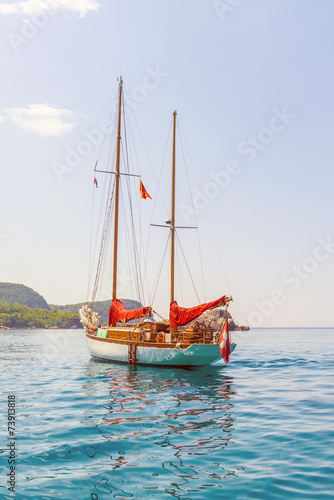 Luxury yacht in the Mediterranean. Montenegro