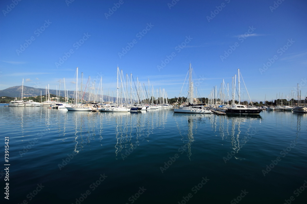 yachts and boats in marina