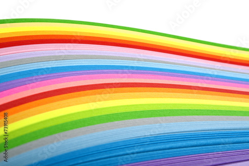 Paper strips in rainbow colors