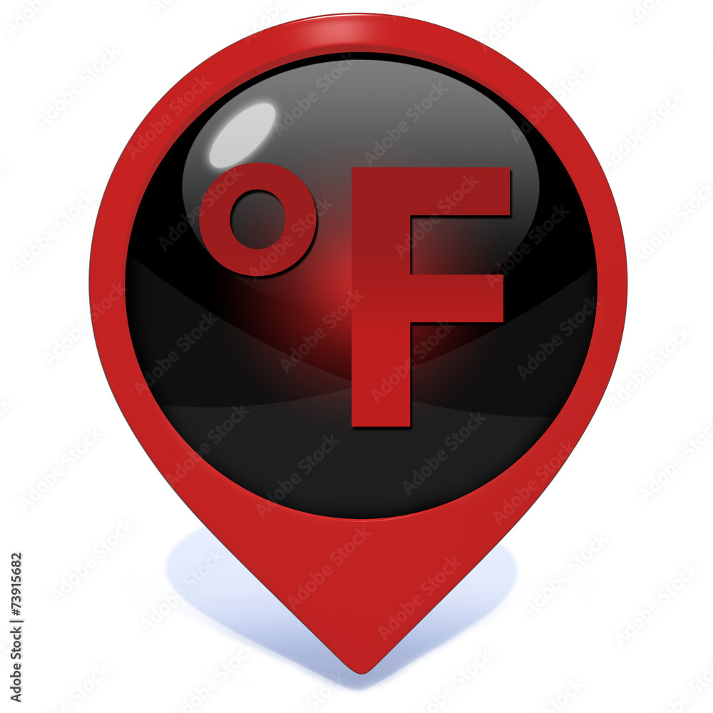 fahrenheit pointer icon on white background fahrenheit pointer icon on white background